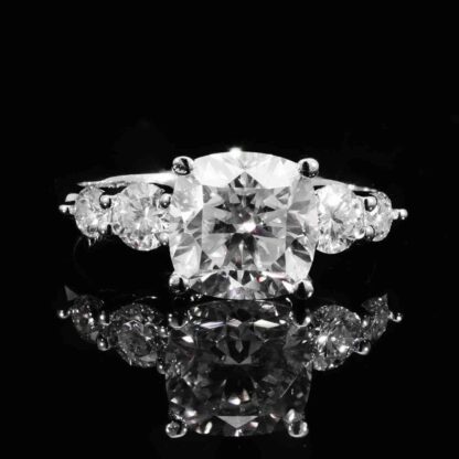 Omnia Munisa White Ring 925 Silver High Quality GRA Certifited High Quality Moissanite Stone 3CT