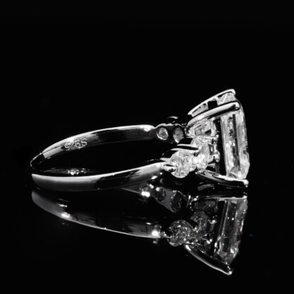 Omnia Nahlah White Ring 925 Silver High Quality GRA Certifited High Quality Moissanite Stone 3CT - Image 3