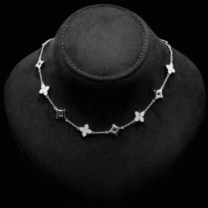 Omnia White Clove Choker Full Set with High-Quality Simulated Diamonds Gold Plated - Image 2