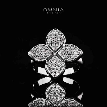 Omnia White Clove Choker Full Set with High-Quality Simulated Diamonds Gold Plated - Image 5