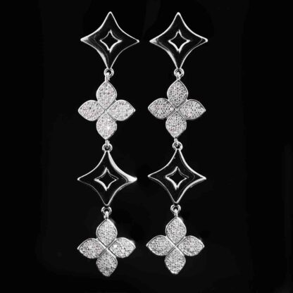 Omnia White Clove Choker Full Set with High-Quality Simulated Diamonds Gold Plated - Image 4
