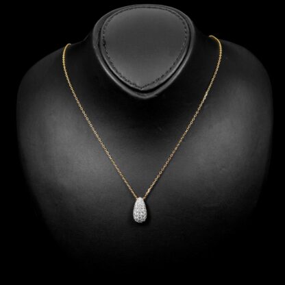 Omnia Taheera Golden Pendant Necklace & Ring Set in 925 Silver With High-Quality White Simulated Diamonds - Image 3