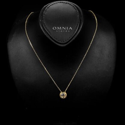 Omnia Ismah Gold Necklace & Earrings Set In 925 Silver High Quality Simulated diamonds - Image 5