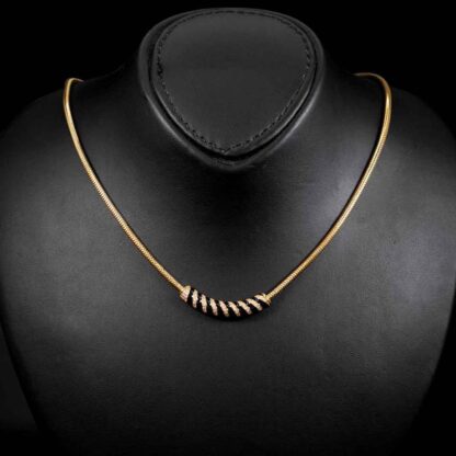 Omnia Rihab Gold Necklace & Earrings Set In 925 Silver High Quality Simulated diamonds - Image 2