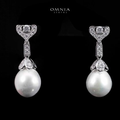 Omina Nouriya White Real Fresh Pear Necklace & Earrings in 925 Silver with High Quality Simulated Diamond Stones - Image 3