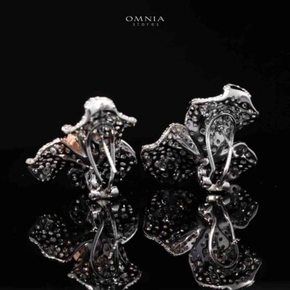 Omnia Lubaina Pink Coral Flower Earrings in 925 Silver Accessories High Quality Simulated Diamonds - Image 2