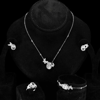 Omnia Maysun White Full Set In 925 Silver High Quality Simulated Diamonds