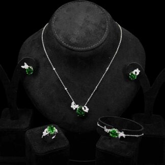 Omnia Maysun Green Full Set In 925 Silver High Quality Simulated Diamonds