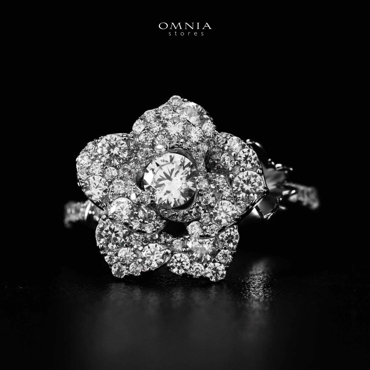Omnia Haniya White Rose Ring In 925 Silver High Quality Certified Lab Crafted Stones - Image 2