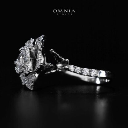 Omnia Haniya White Rose Ring In 925 Silver High Quality Certified Lab Crafted Stones - Image 3
