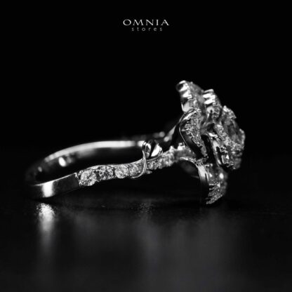 Omnia Haniya White Rose Ring In 925 Silver High Quality Certified Lab Crafted Stones - Image 4