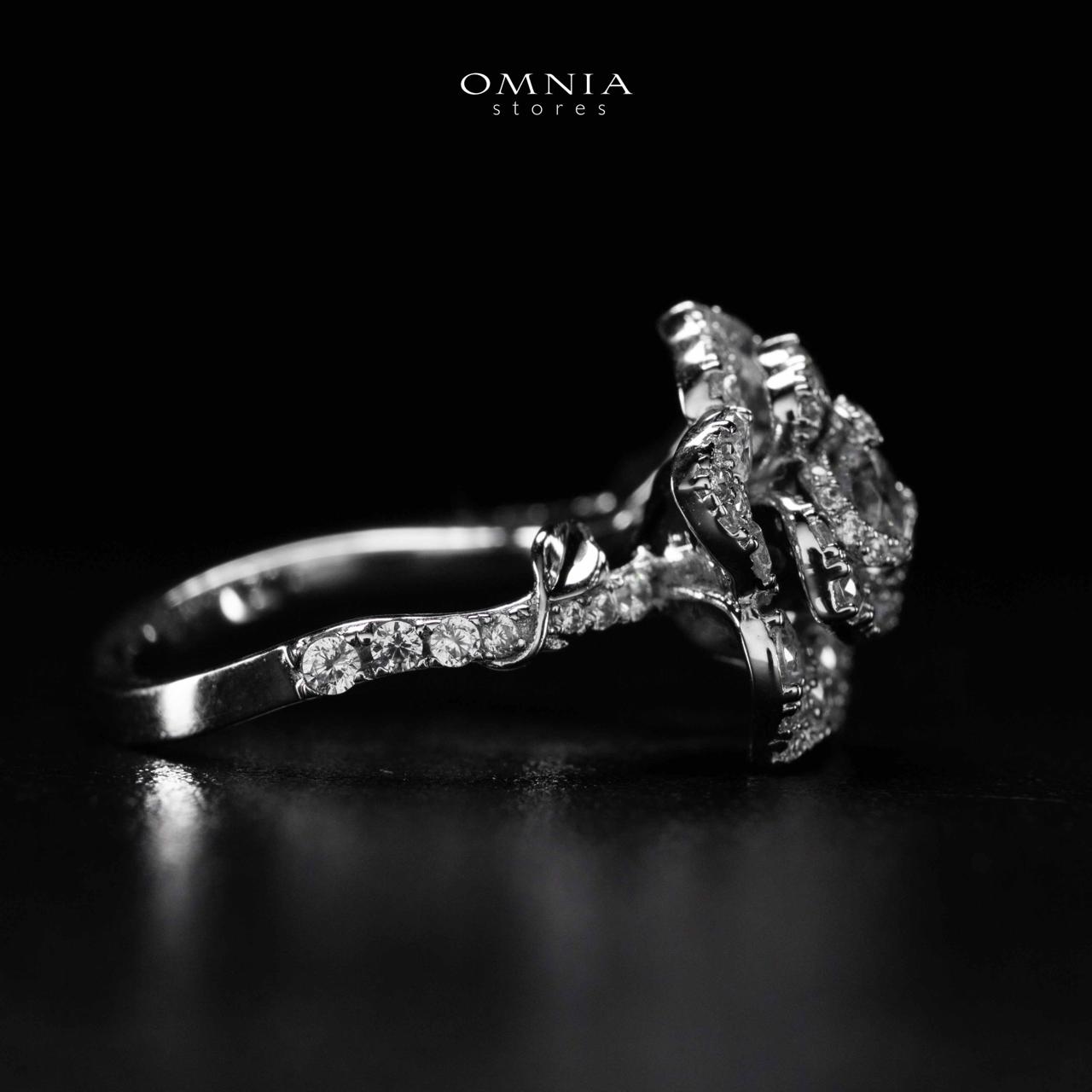 Omnia Haniya White Rose Ring In 925 Silver High Quality Certified Lab Crafted Stones - Image 4