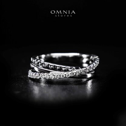 Omnia Suhair Twisted Silver Ring In 925 Silver High Quality Certified Lab Crafted Stones - Image 2