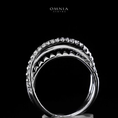 Omnia Suhair Twisted Silver Ring In 925 Silver High Quality Certified Lab Crafted Stones - Image 5