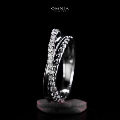 Omnia Suhair Twisted Silver Ring In 925 Silver High Quality Certified Lab Crafted Stones - Image 4
