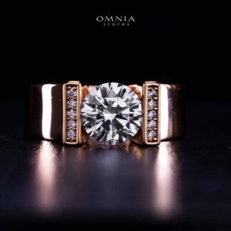 Omnia Aroob Rose Gold Silver Ring In 925 Silver High Quality Certified Lab Crafted Stones