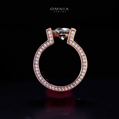 Omnia Aroob Rose Gold Silver Ring In 925 Silver High Quality Certified Lab Crafted Stones - Image 3