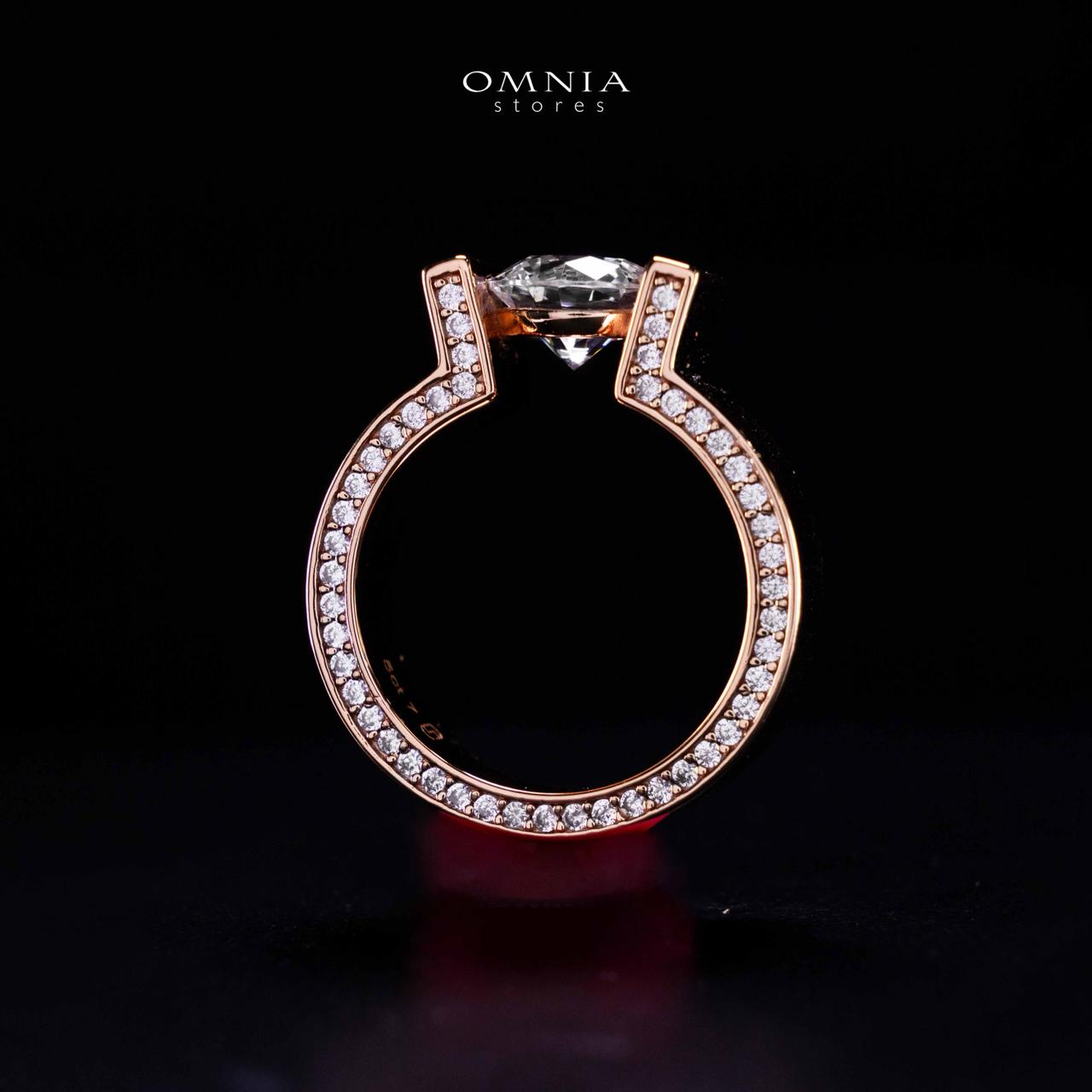 Omnia Aroob Rose Gold Silver Ring In 925 Silver High Quality Certified Lab Crafted Stones - Image 3
