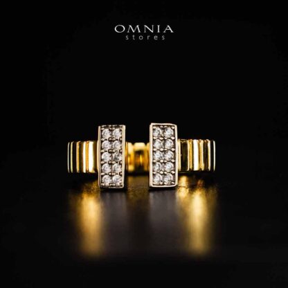 Omnia Abeerah Golden Silver Ring In 925 Silver High Quality Certified Lab Crafted Stones