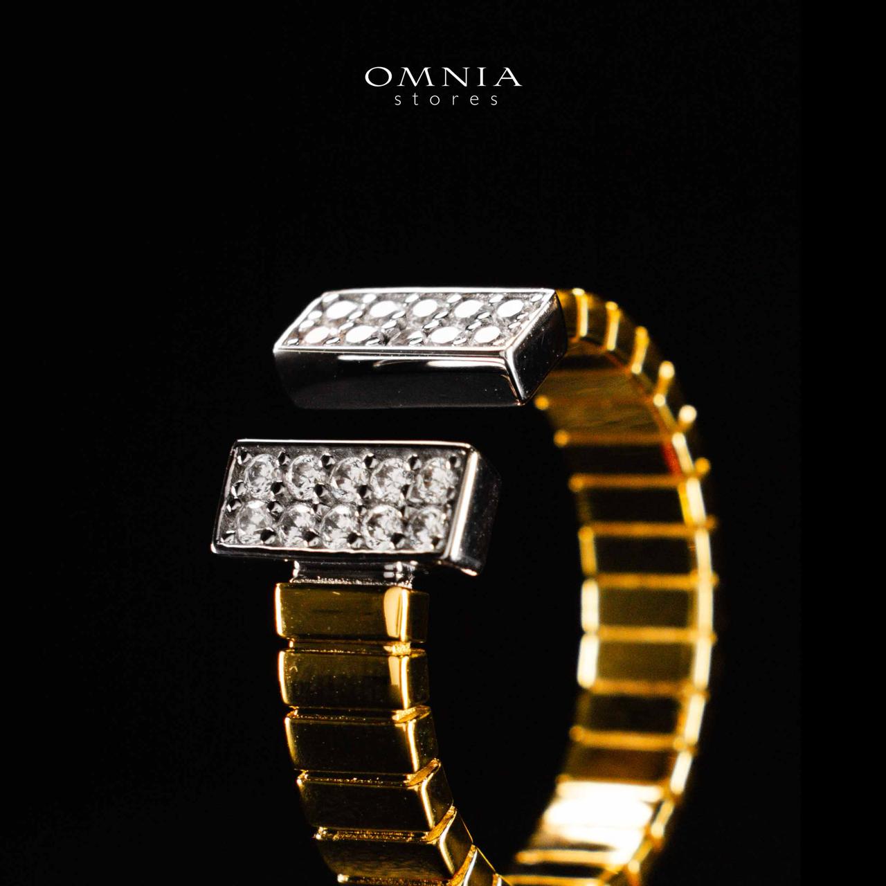 Omnia Abeerah Golden Silver Ring In 925 Silver High Quality Certified Lab Crafted Stones - Image 4