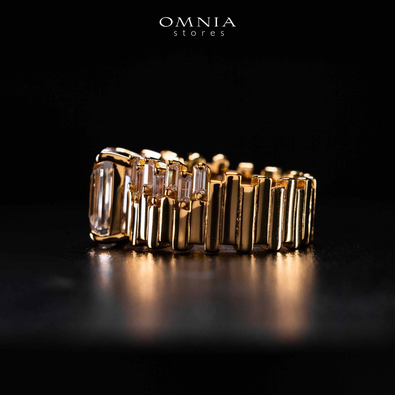 Omnia Shazia Golden Silver Ring In 925 Silver High Quality Certified Lab Crafted Stones - Image 3