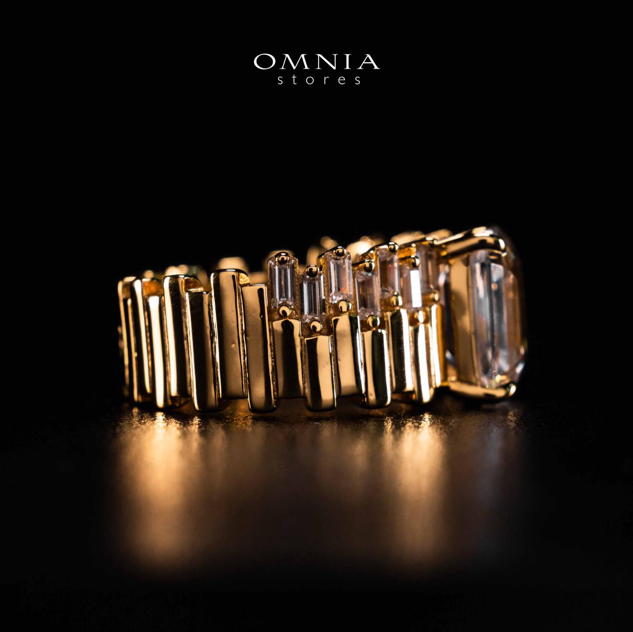 Omnia Shazia Golden Silver Ring In 925 Silver High Quality Certified Lab Crafted Stones - Image 4