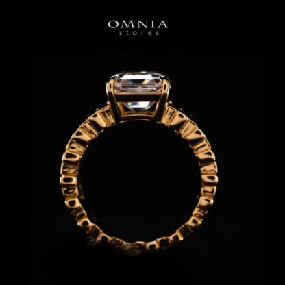 Omnia Shazia Golden Silver Ring In 925 Silver High Quality Certified Lab Crafted Stones - Image 5
