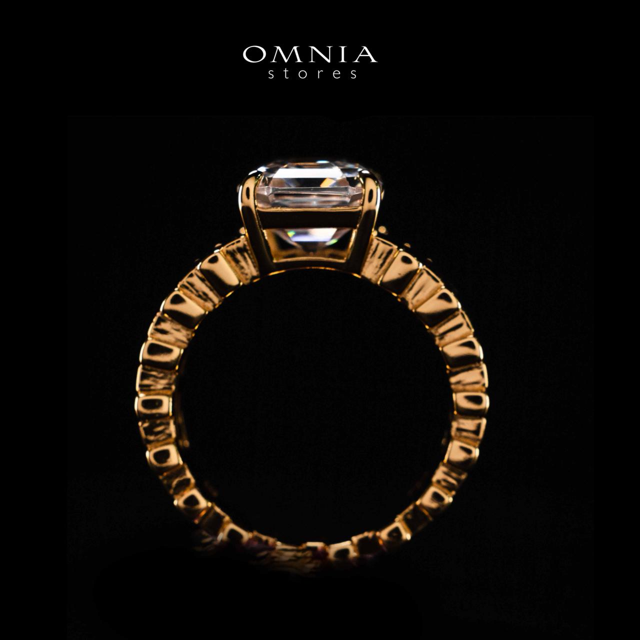 Omnia Shazia Golden Silver Ring In 925 Silver High Quality Certified Lab Crafted Stones - Image 5