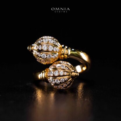 Omnia Rafah Golden Ring In 925 Silver High Quality Certified Lab Crafted Stones - Image 2