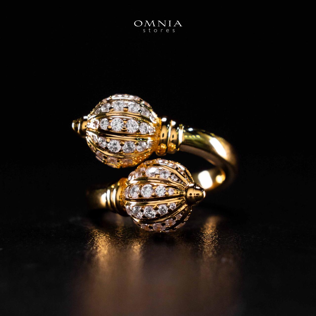 Omnia Rafah Golden Ring In 925 Silver High Quality Certified Lab Crafted Stones - Image 2