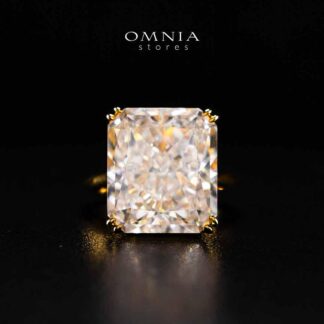 Omnia Zarmina Gold Ring In 925 Silver High Quality Certified Lab Crafted Stones