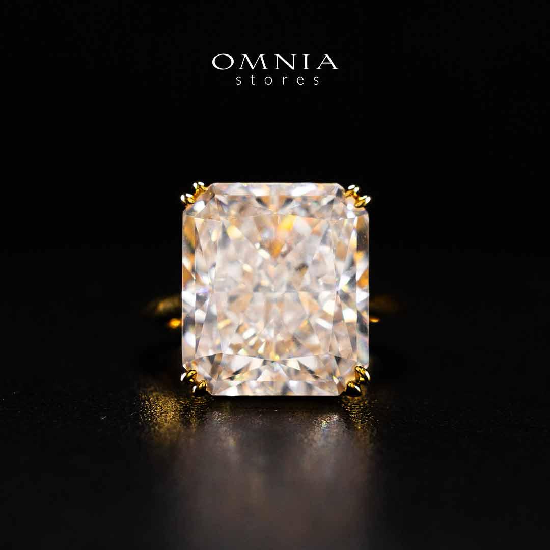 Omnia Zarmina Gold Ring In 925 Silver High Quality Certified Lab Crafted Stones
