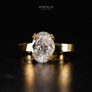 Omnia Asra Gold Ring In 925 Silver High Quality Certified Lab Crafted Stones