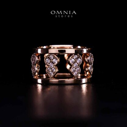 Omnia Nayirah Rose Glod Ring In 925 Silver High Quality Certified Lab Crafted Stones