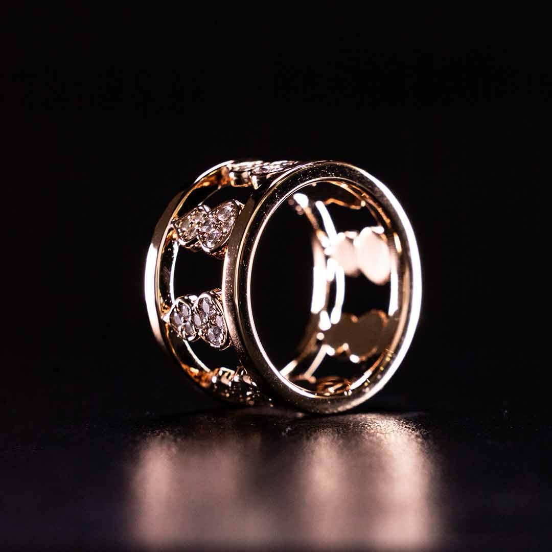 Omnia Nayirah Rose Glod Ring In 925 Silver High Quality Certified Lab Crafted Stones - Image 2