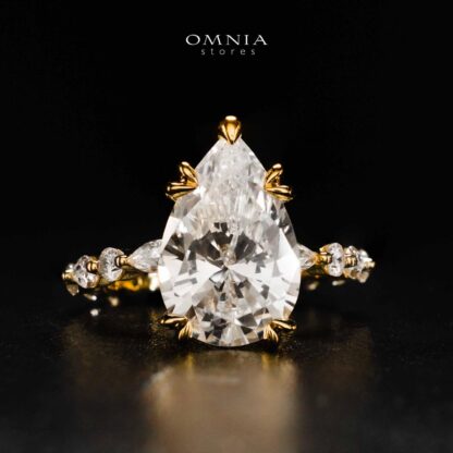 Omnia Rimaya Glod Ring In 925 Silver High Quality Certified Lab Crafted Stones - Image 2