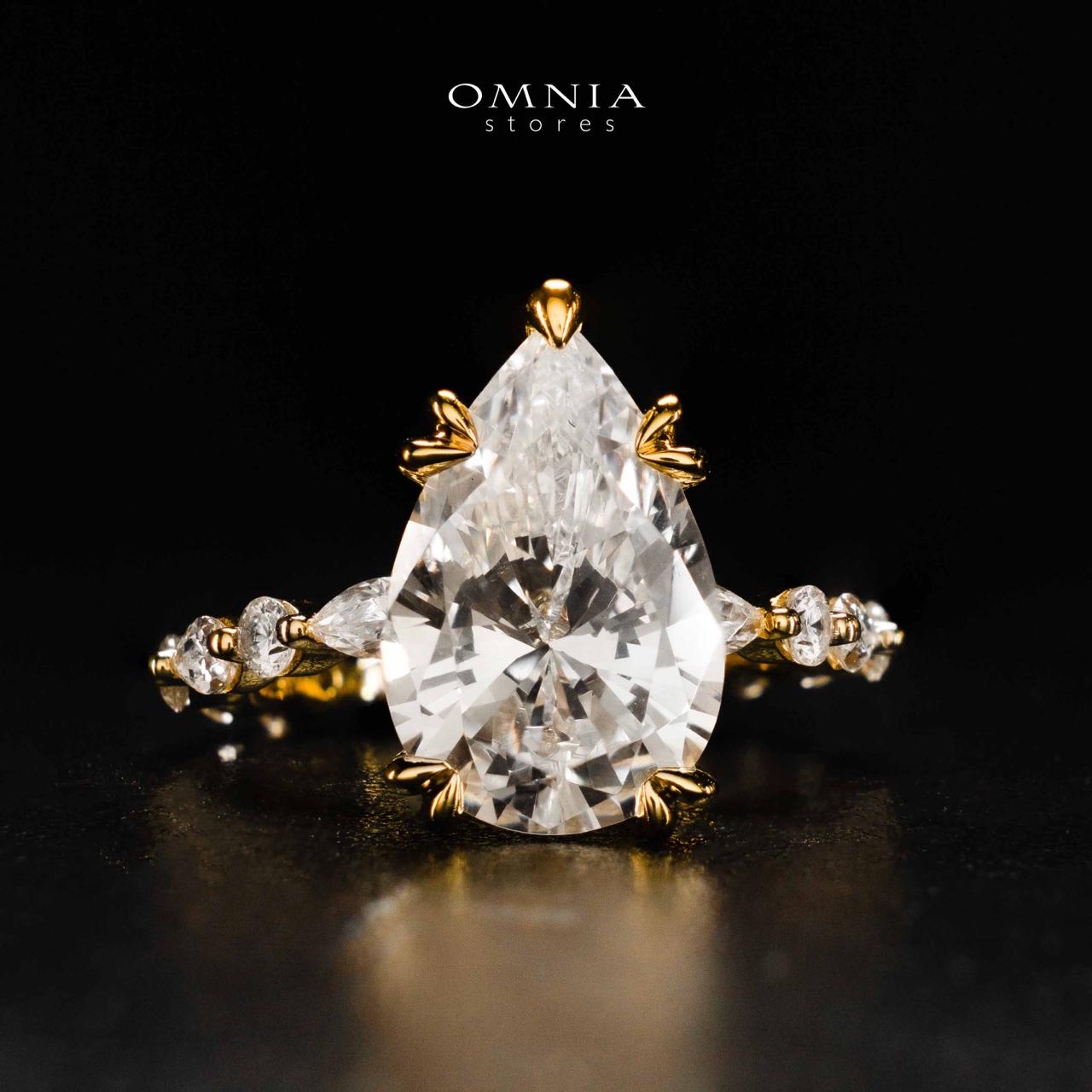 Omnia Rimaya Glod Ring In 925 Silver High Quality Certified Lab Crafted Stones - Image 2