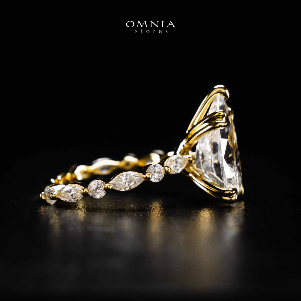 Omnia Rimaya Glod Ring In 925 Silver High Quality Certified Lab Crafted Stones - Image 6