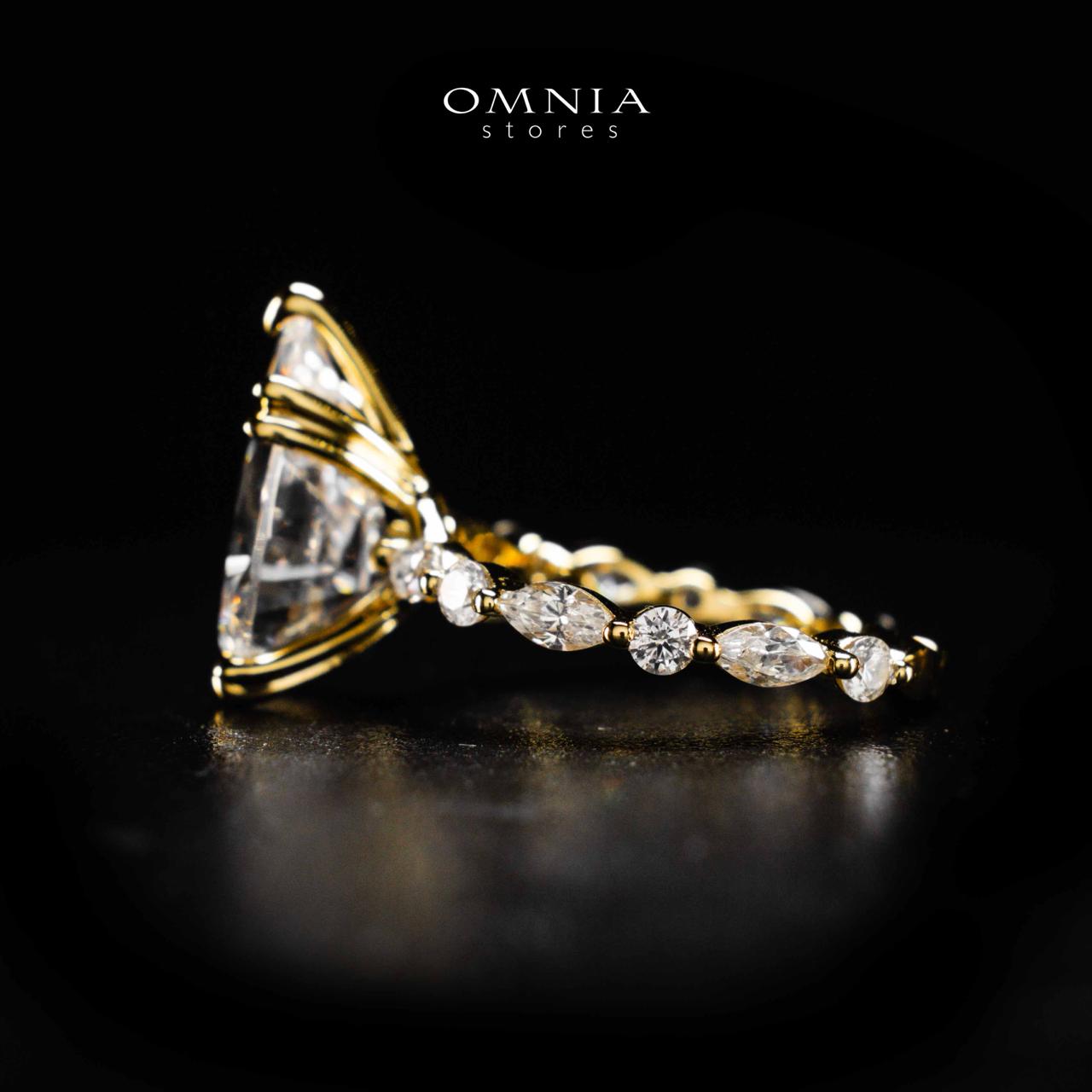 Omnia Rimaya Glod Ring In 925 Silver High Quality Certified Lab Crafted Stones - Image 5