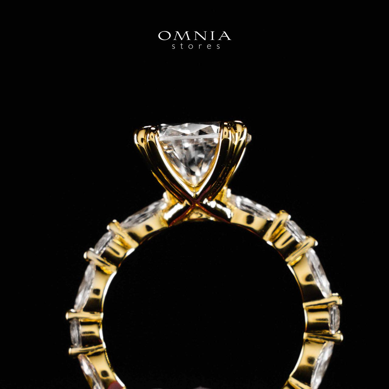 Omnia Rimaya Glod Ring In 925 Silver High Quality Certified Lab Crafted Stones - Image 4