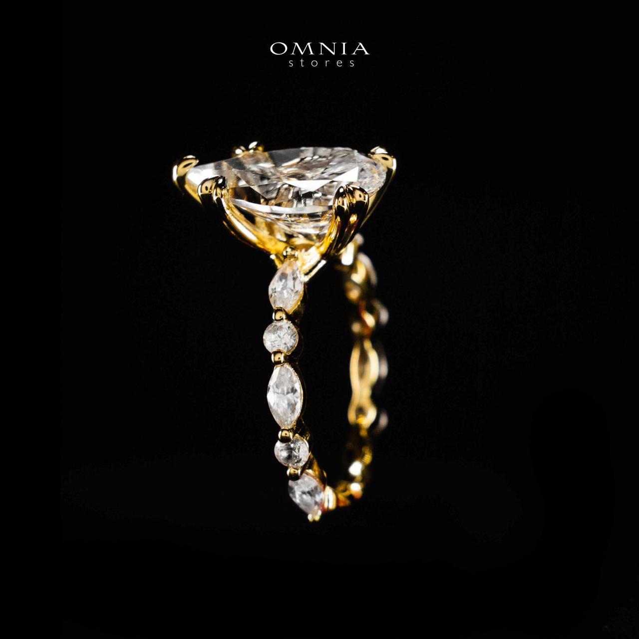 Omnia Rimaya Glod Ring In 925 Silver High Quality Certified Lab Crafted Stones - Image 3