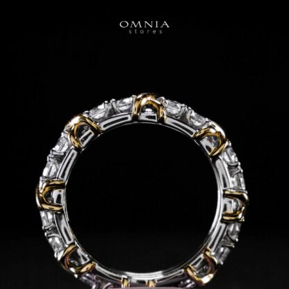 Omnia Aasima White and Glod Ring In 925 Silver High Quality Certified Lab Crafted Stones - Image 5