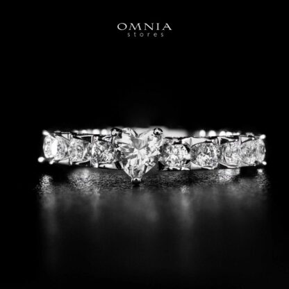 Omnia Ayshan White Heart Shape Ring In 925 Silver High Quality Certified Lab Crafted Stones - Image 2