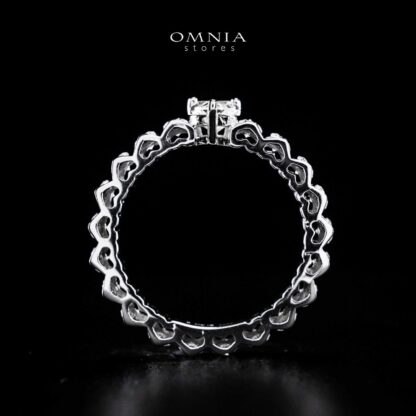 Omnia Ayshan White Heart Shape Ring In 925 Silver High Quality Certified Lab Crafted Stones - Image 4