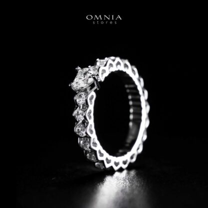 Omnia Ayshan White Heart Shape Ring In 925 Silver High Quality Certified Lab Crafted Stones - Image 3