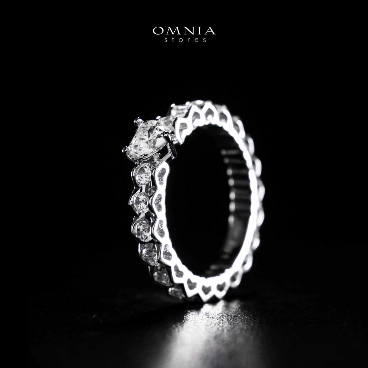 Omnia Ayshan White Heart Shape Ring In 925 Silver High Quality Certified Lab Crafted Stones - Image 3