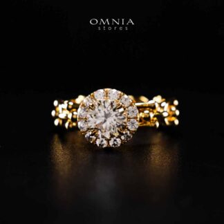 Omnia Shifaa Gold Ring In 925 Silver High Quality Certified Lab Crafted Stones