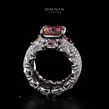 Omnia Zareefa White Ring In 925 Silver High Quality Certified Lab Crafted Stones - Image 4