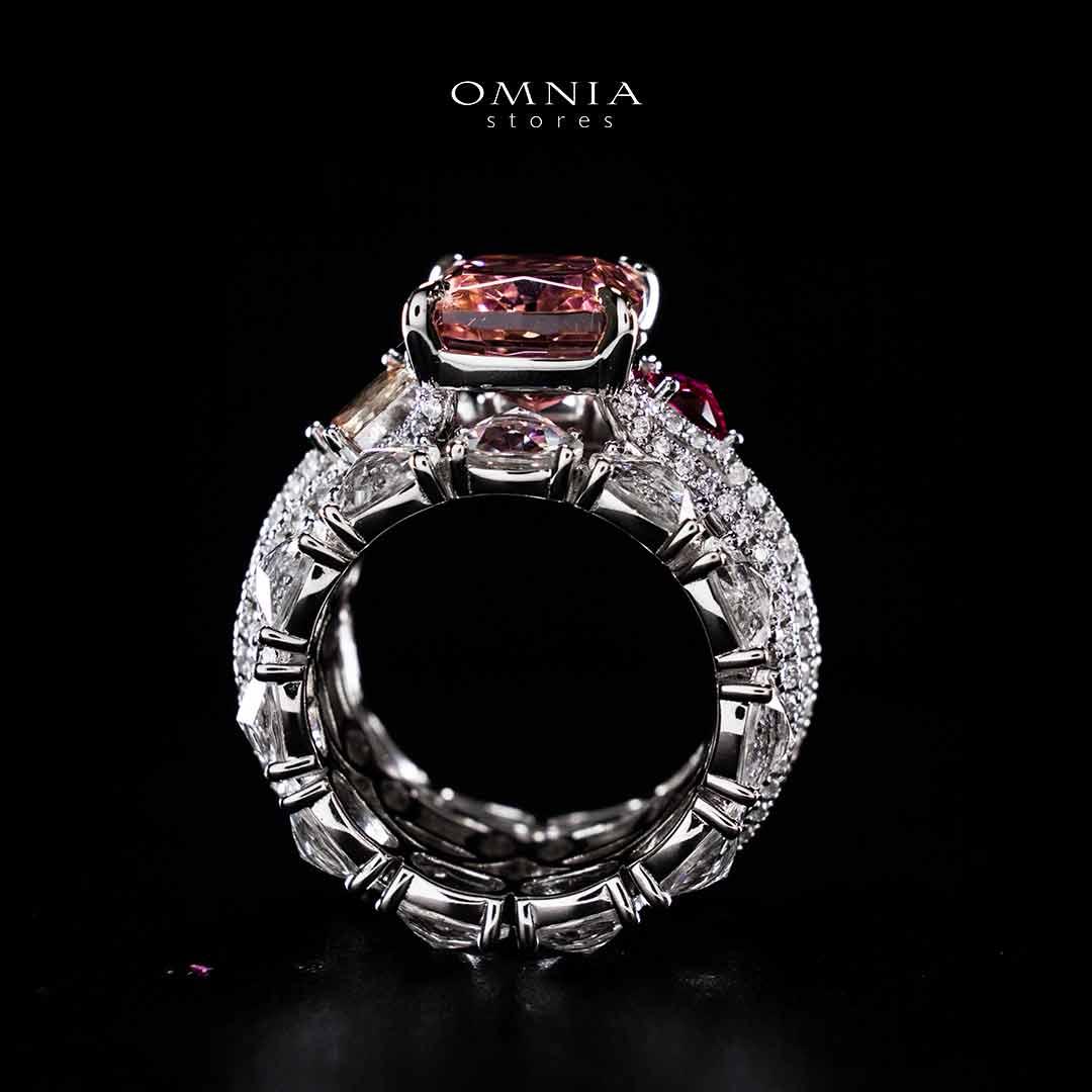 Omnia Zareefa White Ring In 925 Silver High Quality Certified Lab Crafted Stones - Image 4