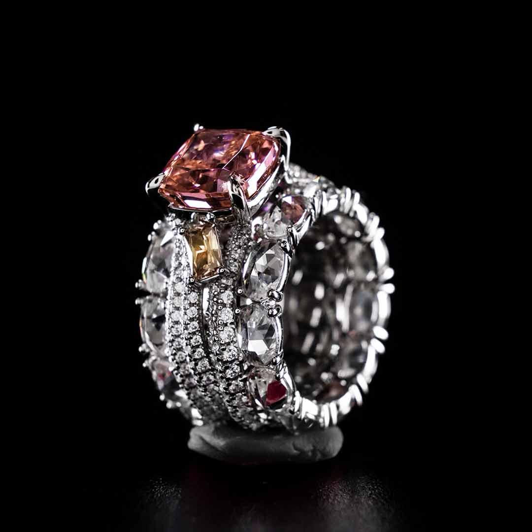 Omnia Zareefa White Ring In 925 Silver High Quality Certified Lab Crafted Stones - Image 3